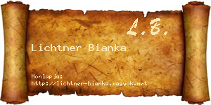 Lichtner Bianka névjegykártya